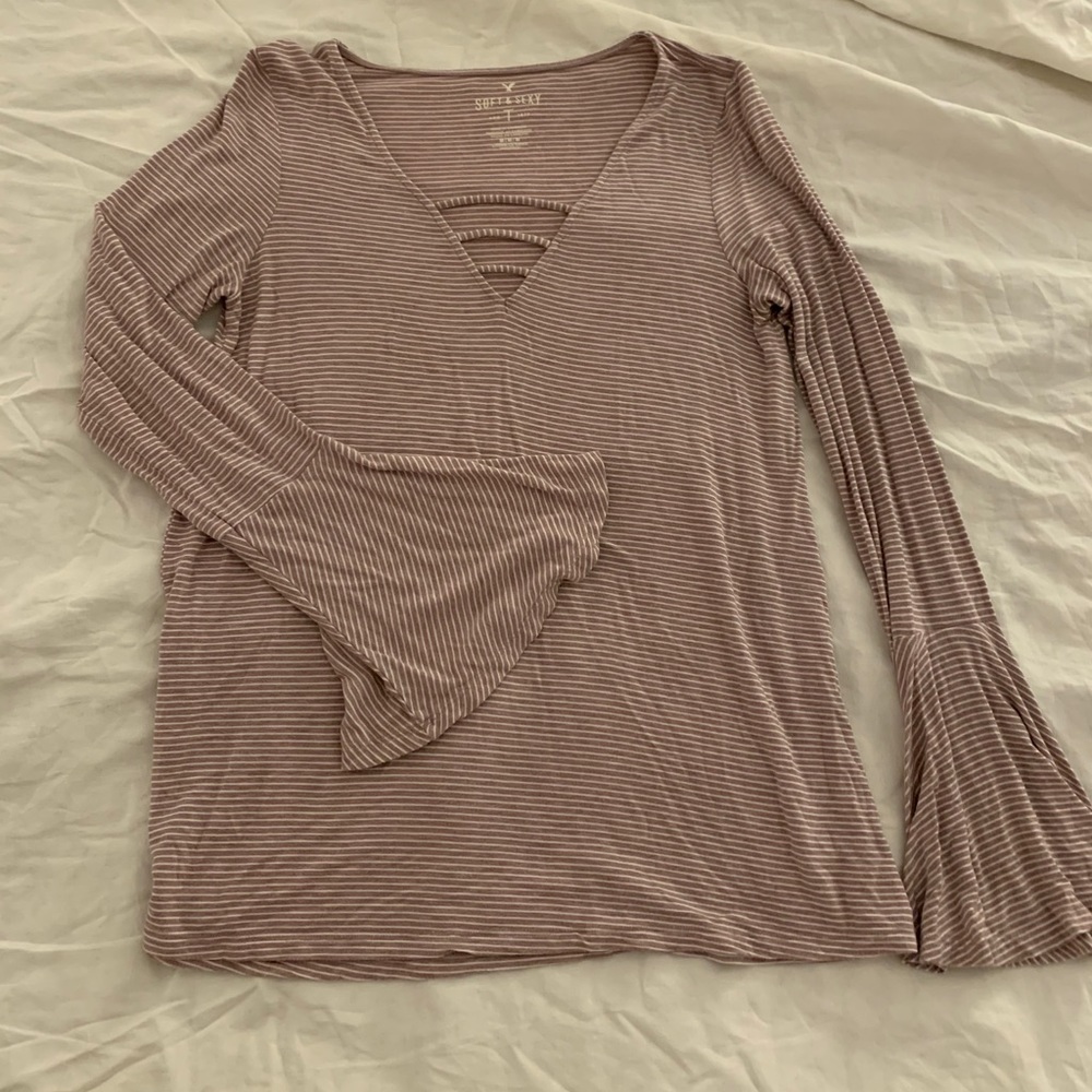 AE Soft & Sexy Striped Flare Long Sleeve